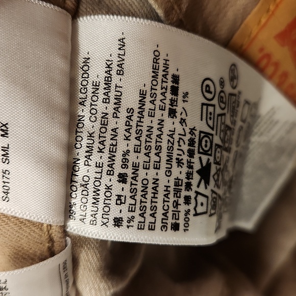 Levi's men's 513 Slim Straight beige jeans 36x32 red tab BB090 - Picture 12 of 16